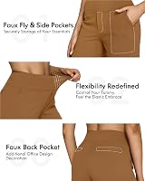 G4Free Yoga Pants with Pockets Wide Leg Trousers Women UK Petite Mocha L view 4