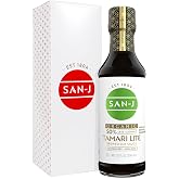 San-J - Organic Gluten Free Tamari Soy Sauce with 50% Less Sodium - Made with 100% Whole Soy - Specially Brewed - 10 oz. Bott