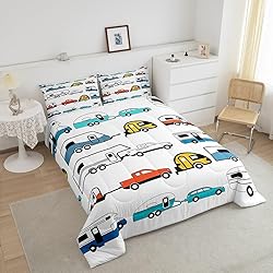 Camper Comforter Set Twin, Happy Camping Bedding