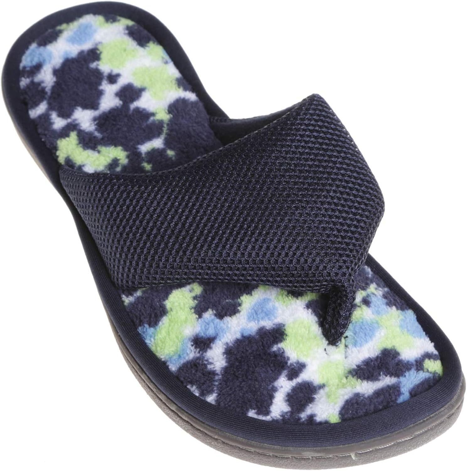 Amazon.com | Dearfoams Women's Mesh Thong Slippers, Peacoat, Large 9-10 | Flip-Flops