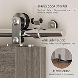 CCJH 6FT Sliding Barn Door Track Kit Internal Stainless Steel Hardware System view 7