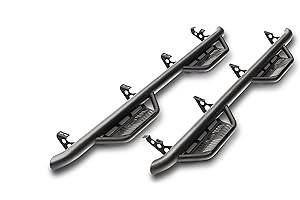 REALTRUCK N-Fab Podium LG Steps for Jeep Wrangler JLU | Wheel-to-Wheel, Stainless Steel, Textured Black | HPJ1866-TX | Fits 2018-2024 Jeep Wrangler JLU 4 Door SUV, SRW Gas