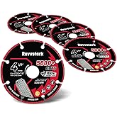 5 Pack Diamond Cutting Wheel 4 1/2 Inch for Metal with 7/8" Arbor, Carbide Cutting Wheel, Angle Grinder Cutting Disc, 4 1/2 Cut Off Wheel for Metal with 5000+ Cuts on Rebar, Steel, Iron and INOX