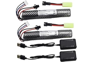 Blomiky 11.1V 2000mAH Li-ion 3S Rechargeable Battery Suitable for Air Soft Splatter Blaster / 183503 * 2