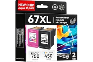 INKPLORE 67XL Ink Cartridges Black Color Combo Pack, Compatible for HP Ink 67, Compatible for DeskJet 2855e 2755e 2700 2700e 2800e 4155e 4255e 2734e 4100 2827e 4100e 4227e Envy 6055e 6000 6400 6455e Printer