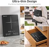 AMZCHEF Single Induction Hob 2000W Portable 20 Power 20 Temp Settings view 2