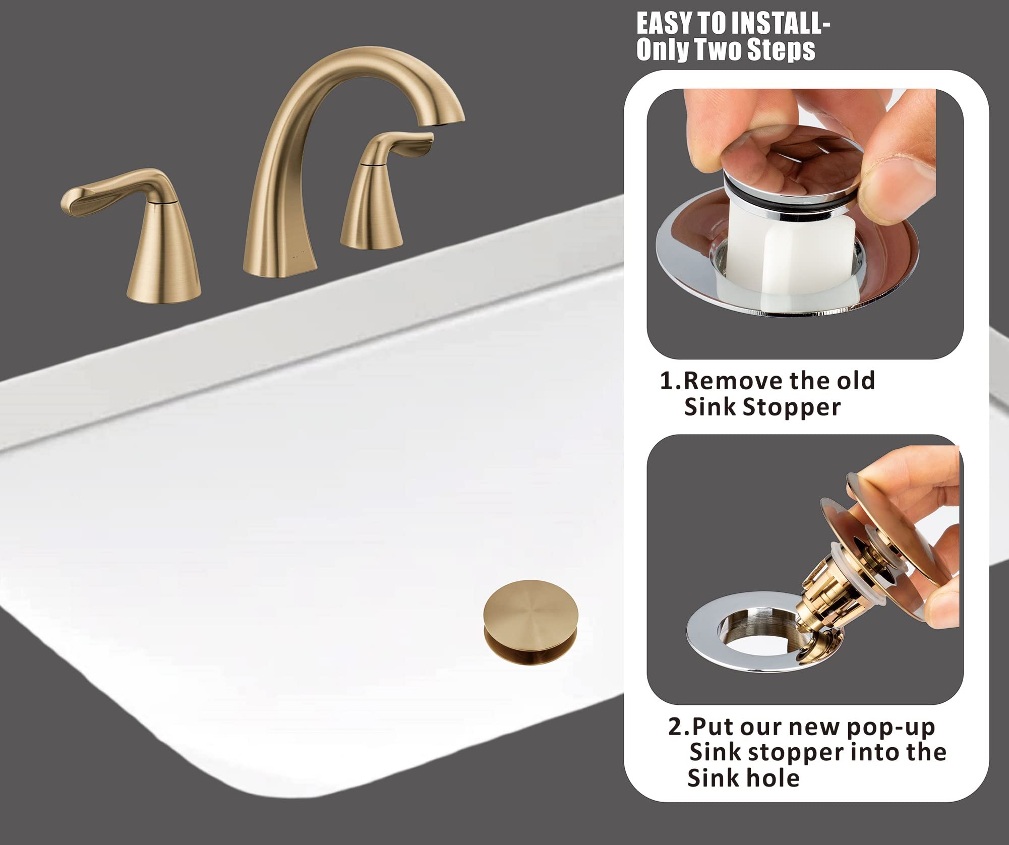 Artiwell Universal Bathroom Sink Drain Stopper, Fits Most PopUp Drains For Vessel Sink Lavatory