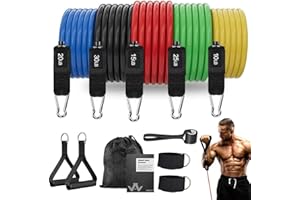 WHATAFIT Resistance Bands, Exercise Bands，Resistance Bands for Working Out with Handles for Men and Women Fitness, Strength Training Home Gym Equipment