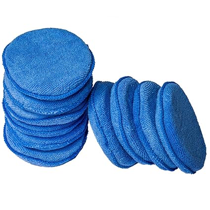 WildAuto Mikrofaser Wachs Applikator Auto Schaum Wachs Schwamm Applikator Pads - blau (5'Durchmesser, 10 STK)