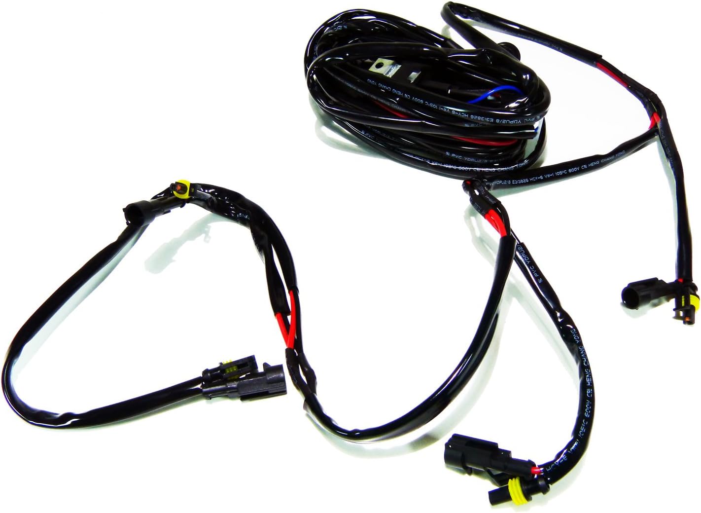 400W (100W x 4) LED Light Bar Relay Wire Kit (Quad Output)