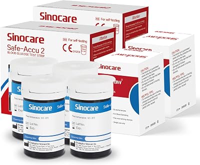 Sinocare Safe Accu2 Blood Glucose Test Strips 100pcs with 100 Twist Lancets
