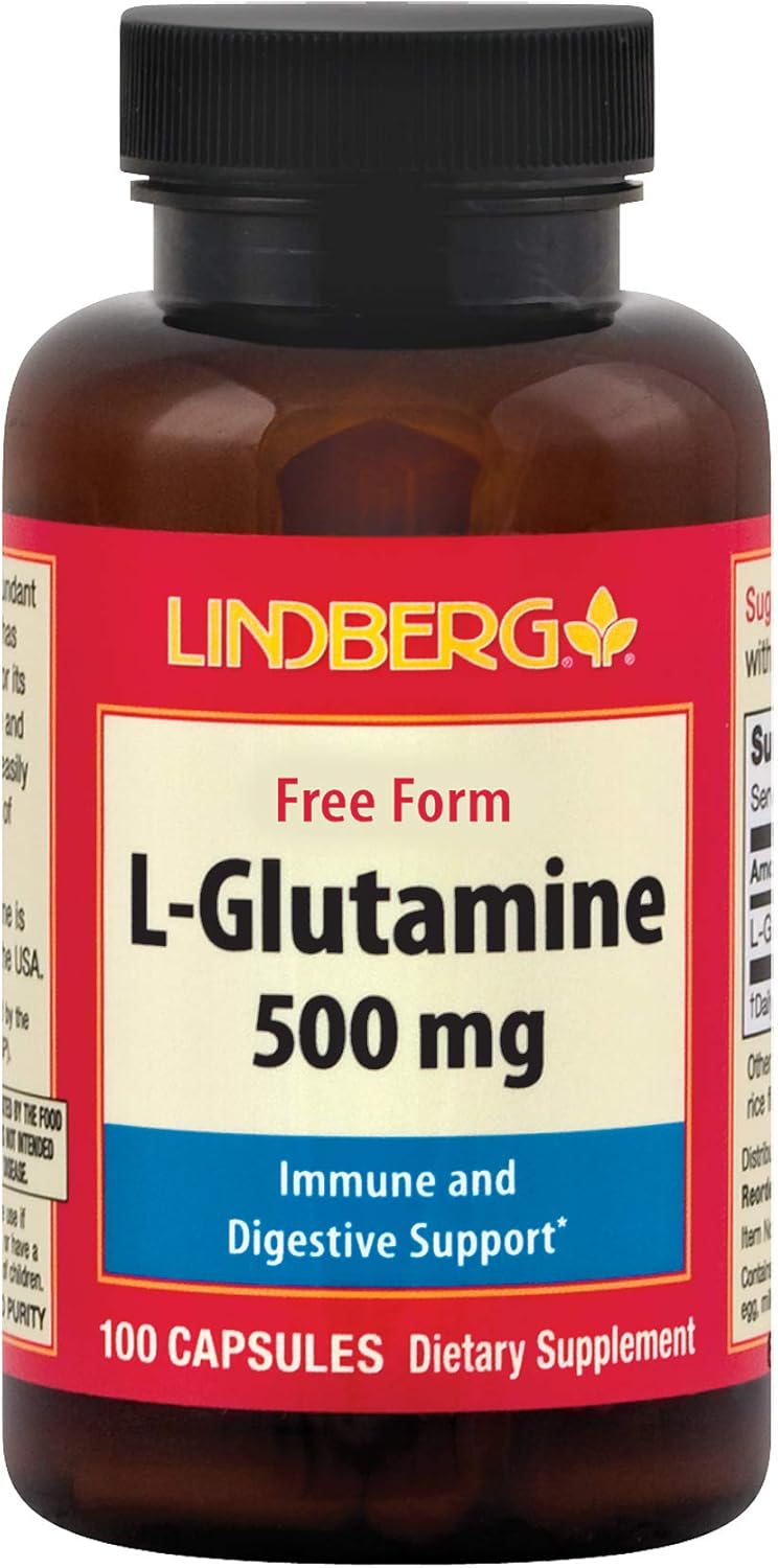 Lindberg LGlutamine 500 mg Free Form Capsules, Fermented