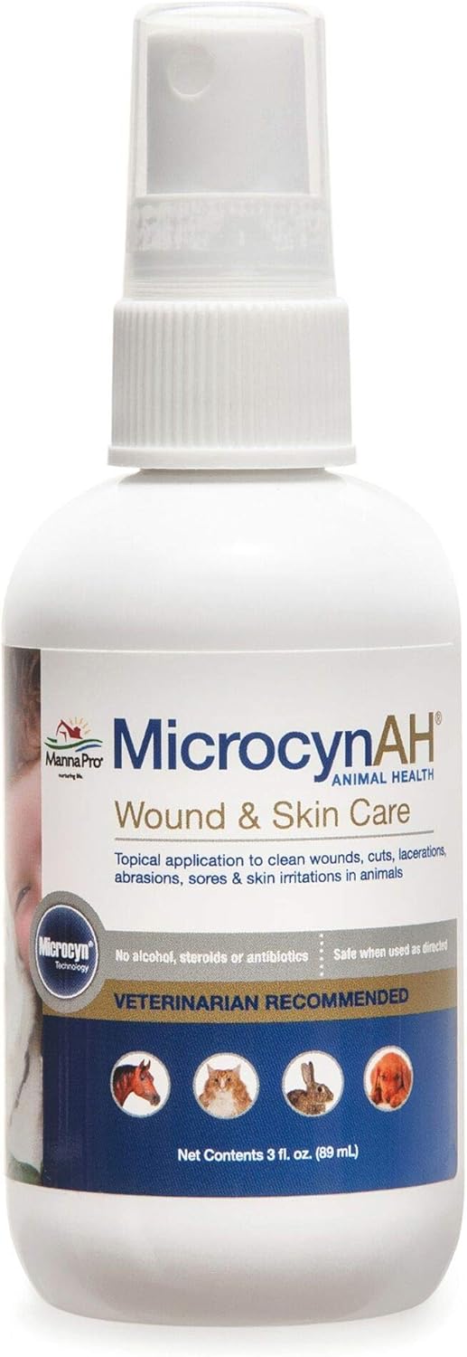 Manna Pro MicrocynAH Wound & Skin Care Spray, 3 oz : Pet Supplies