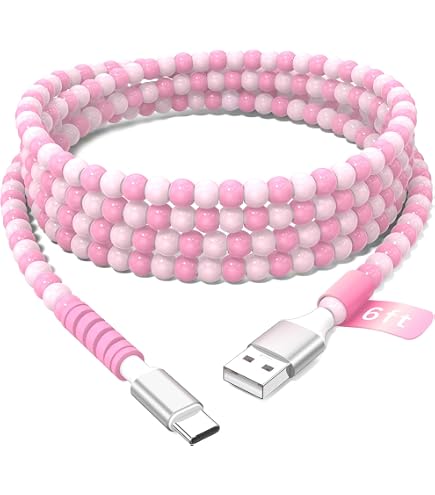 Amazon.com: Beaded Phone Charger Cable 3.3ft USB A to USB C