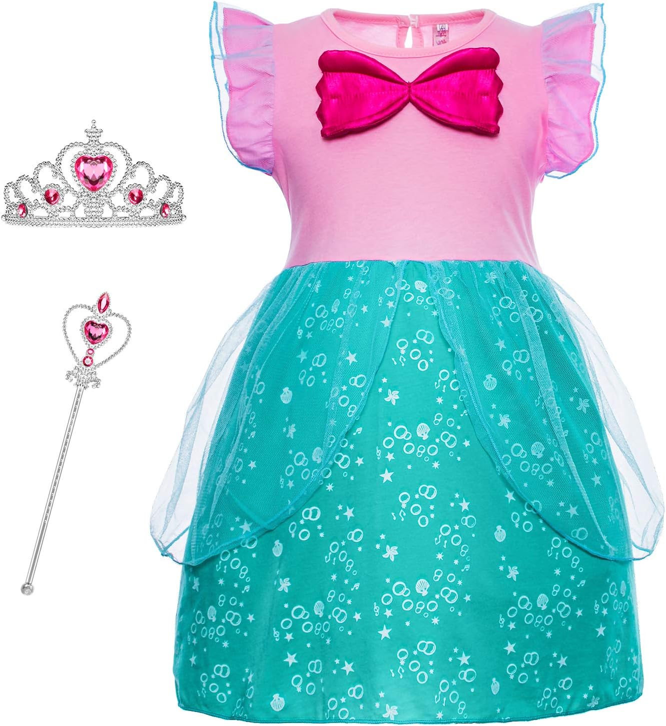 Princess Generic Costume for Toddler Girls Dress Up Birthday Party 12M-6 Years