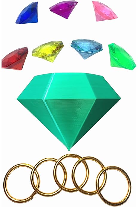 Metal Sonic AAA WORLD Sonic Chaos Emeralds Gold Rings Set