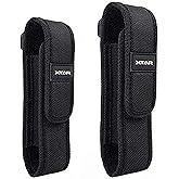 Flashlight Holster Flashlight Holder Molle Flashlight Pouch Tactical Flashlight Pouch Holster for 5"-8" Flashlight for Duty Belt, 2-Pack
