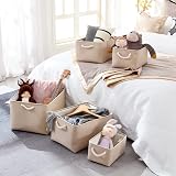 Mangata Fabric Storage Boxes Light Khaki Small Storage Baskets view 2