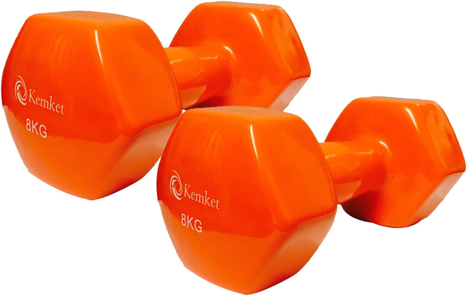Kemket Vinyl Coated Dumbbells (Set of 2) - 0.5kg to 10kg Home Gym Fitness Exercise Biceps Weight Training 0.5Kg, 1Kg, 2Kg, 3Kg, 4Kg, 5Kg, 6Kg, 8kg and 10kg - Color May Different