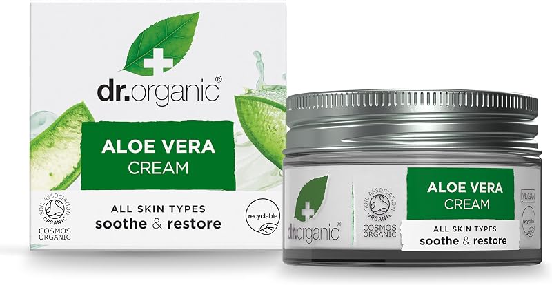Dr Organic Aloe Vera Cream Soothing All Skin Types 50ml Cosmos Organic