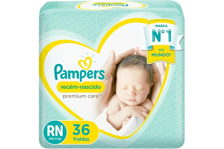 Fraldas Descartáveis Pampers Premium Care Recém-Nascido RN 36 Un