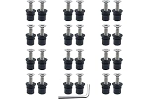 MAYEHAY 24 Pairs of M6 Neoprene Well Nuts M6 x 30mm Stainless Steel Hex Socket Bolts Well Nuts Kit for Kayak Motorcycle Windscreen Accessories,Neoprene nut Contains Brass Nuts Copper nut