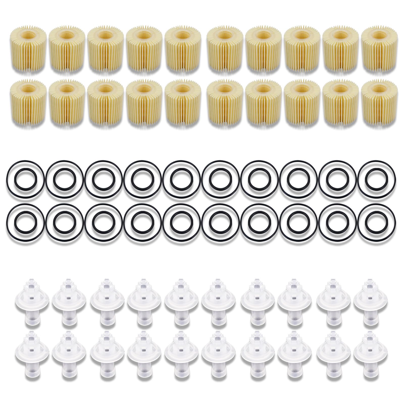 Photo 1 of 04152-YZZA1 Oil Filter Kit Compatible with Toyota Avalon Camry RAV4 Highlander Sienna Lexus ES300h ES350 IS200t RX350 RX450h, Replaces 04152-0V010, 04152-31090, 04152-YZZG1, 19236618, CH9972 (20 pcs)