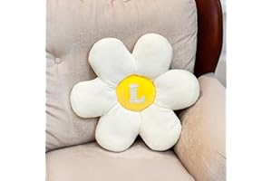 gjulrfu Letter Flower Pillow, 15in Daisy Pillow Flower Shaped Throw Pillow, Cute Daisy Flower Pillow Flower Seating Cushions for Adults Kids Home Bedroom Sofa Chair Couch Decor (L)