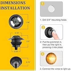 BJZ 3/4'' LED Trailer Marker Clearance Lights Amber