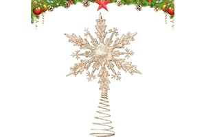 Snowflake Christmas Tree Topper 21cm Christmas Tree Ornament Snowflake for Top of Xmas Tree Christmas Tree Decoration Xmas Tr
