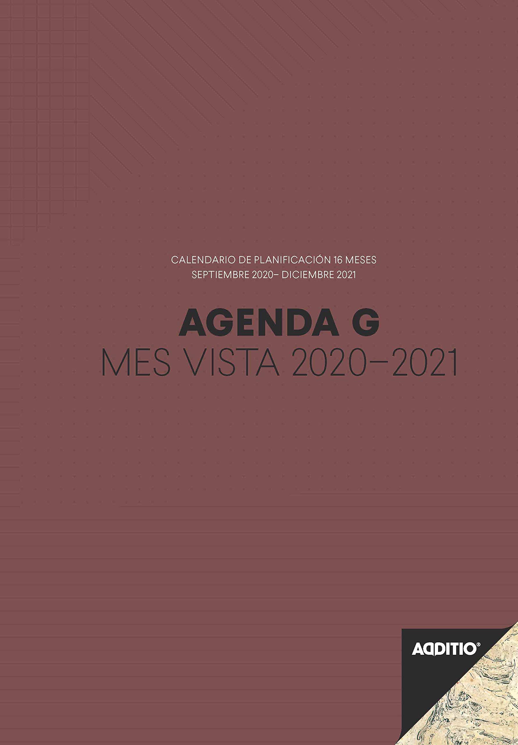 Agenda G 2020-2021 Month View for Teachers - ADDITIO P182