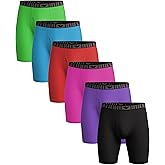 AMERICAN HEAVEN Men's Knee Length Boxer Briefs | Ultra Soft -Stretch Base Layer Boxer Brief with Fly-Pack of 6