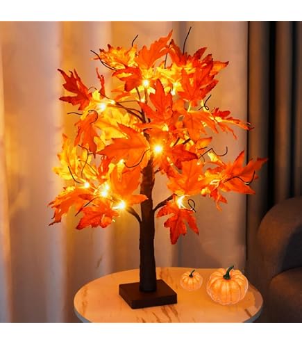 Arbre Artificiel En Feutre Marron 50 Cm - Décoration D'automne Et D'Halloween Pour Table D'intérieur