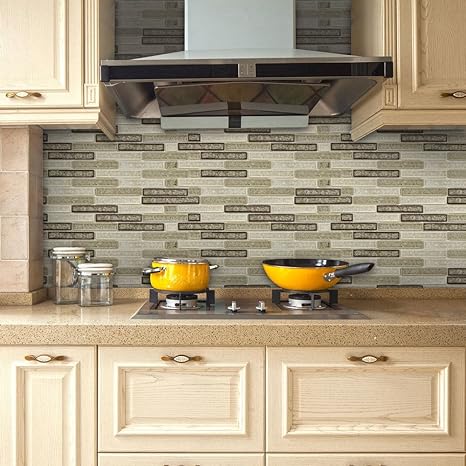 Amazon Com Vancore 3d Mosaic Sticker Home Decor Backsplash Wallpaper Bathroom Kitchen Diy Plain Design x500cm 7 87x197 Roll Arts Crafts Sewing