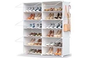 HOMICKER Shoe Storage,24 Pairs Rack Organizer for Closet Cabinet with Door Shelves Closet,Entryway,Hallway,Bedroom