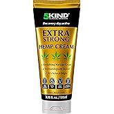 5kind Extra Strong Hemp Cream 3.4 fl oz - Maximum Strength - Natural Topical Cream - Muscle Rub for Lower Back, Joints, Neck, Knees, Shoulders