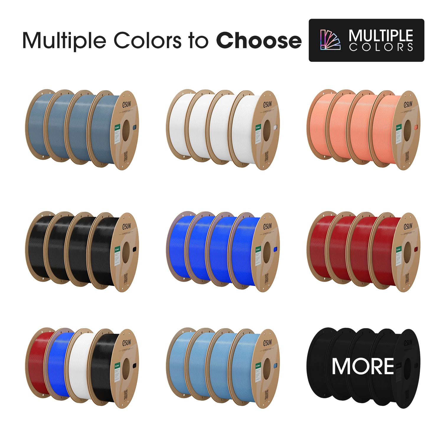 eSUN PLA Filament 1.75mm, PLA Basic 3D Drucker Filament Maßgenauigkeit +/- 0.03mm, 1KG pro Spule, 4 Spulen 3D Druck 3D Filament, Kaltes Weiß 6