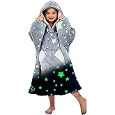 Ramees Wearable Blanket Hoodie for Kids, Sherpa Oversized Sweatshirt Blanket Flannel with Hood Pocket and Sleeves