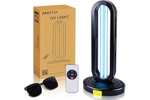 Dailytop UV Light Sanitizer,Ozone-Free Home Disinfection Device for Haloclean UV,254nm UVC Lamp Odor Eliminator for Whole Room,Ultraviolet Light with 3-Speed Timing and Remote