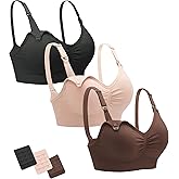 Stelle Nursing Bras Maternity Bra for Breastfeeding Pregnancy Wireless Bralette with Pads, Extenders & Clips