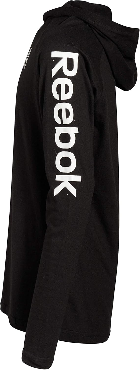 Reebok Boys Lightweight Long Sleeve Pullover Hooded T-Shirt: Clothing
