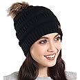 Brook + Bay - Beanie Hats for Women, Pom Pom Hat Soft Chunky Knit Beanie for Cold Weather, Stocking Cap for Women Winter Hats