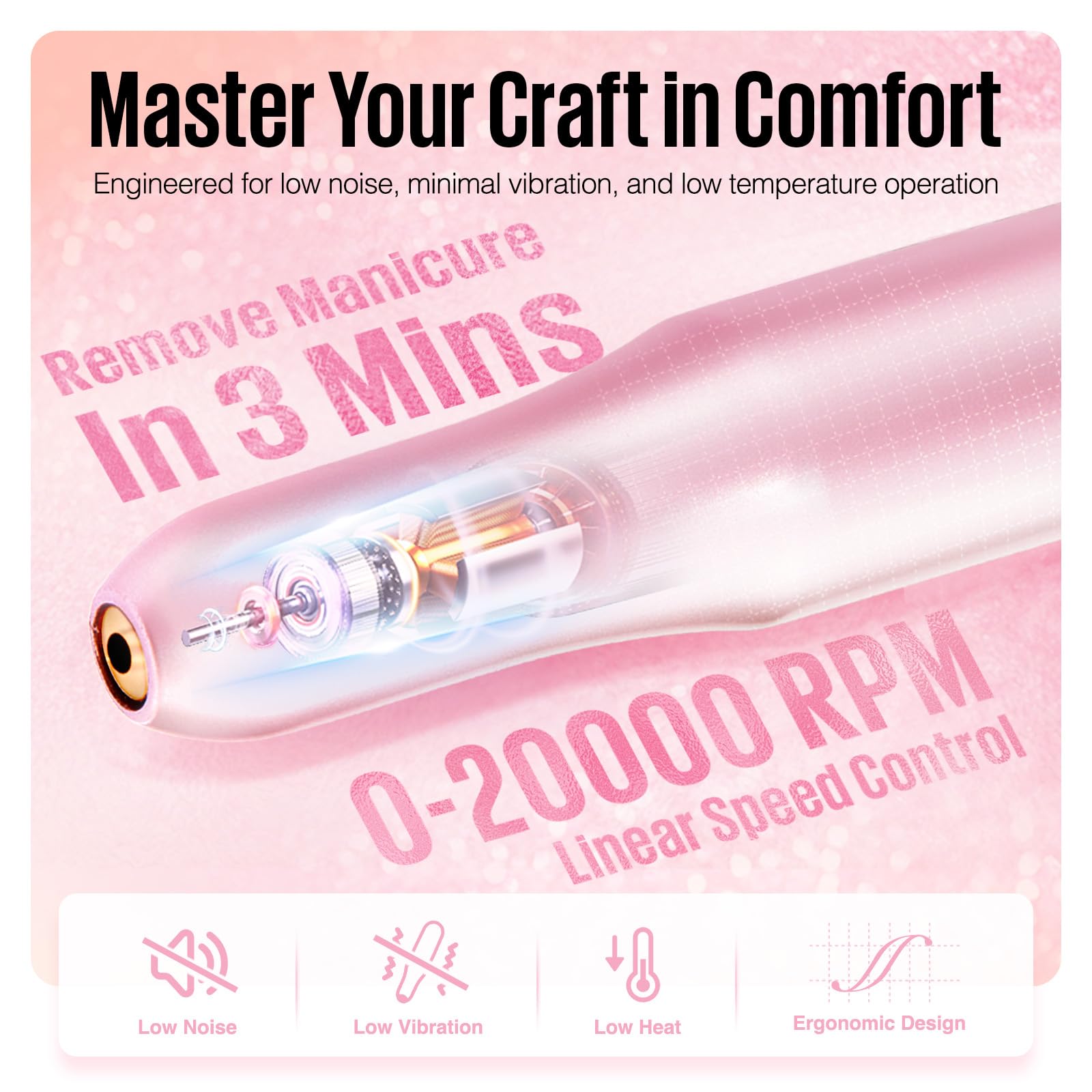 MEFA Nail Drill, 16 PCS Kit Electric Nail Drill with Nail Drill Bits & Cuticle Oil Pen, Portable Electric Nail File Professional, 20000RPM Manicure Pedicure Nail Set Efile Nail Drill for Home Salon