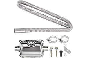 XXIMUIM 2.5CM/1in Inner Parking Air Heater Exhaust Pipe,150cm Stainless Steel Exhaust Pipe Parking Air Heater Fuel Tank Diesel Gas Vent Hose with Exhaust Muffler(150cm)