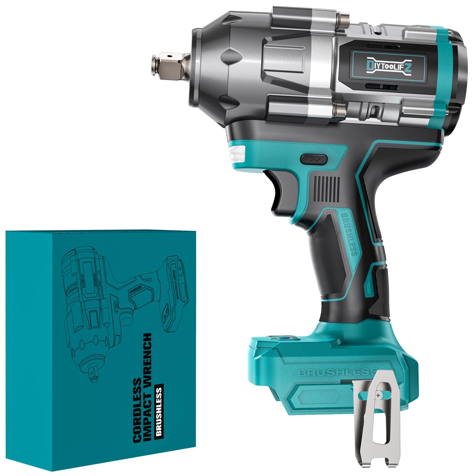 Photo 1 of Cordless Impact Wrench 1/2 inch for Makita 18V Battery, 900Ft-lbs(1200N. m) Brushless Electric Power Impact Driver Gun Tool, 2100RPM High Torque Impact Wrench with LED Work Light (No Battery)