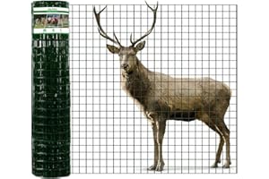 GILPWA Wire Fence, 48 in(H) X 50 ft(L) PVC Coated Welded Wire Fencing 2" X 2" 16GA Garden Border Vinyl Metal Chicken Wire Fencing Mesh Roll for Yard Vegetable Plant Protection Poultry Netting Green