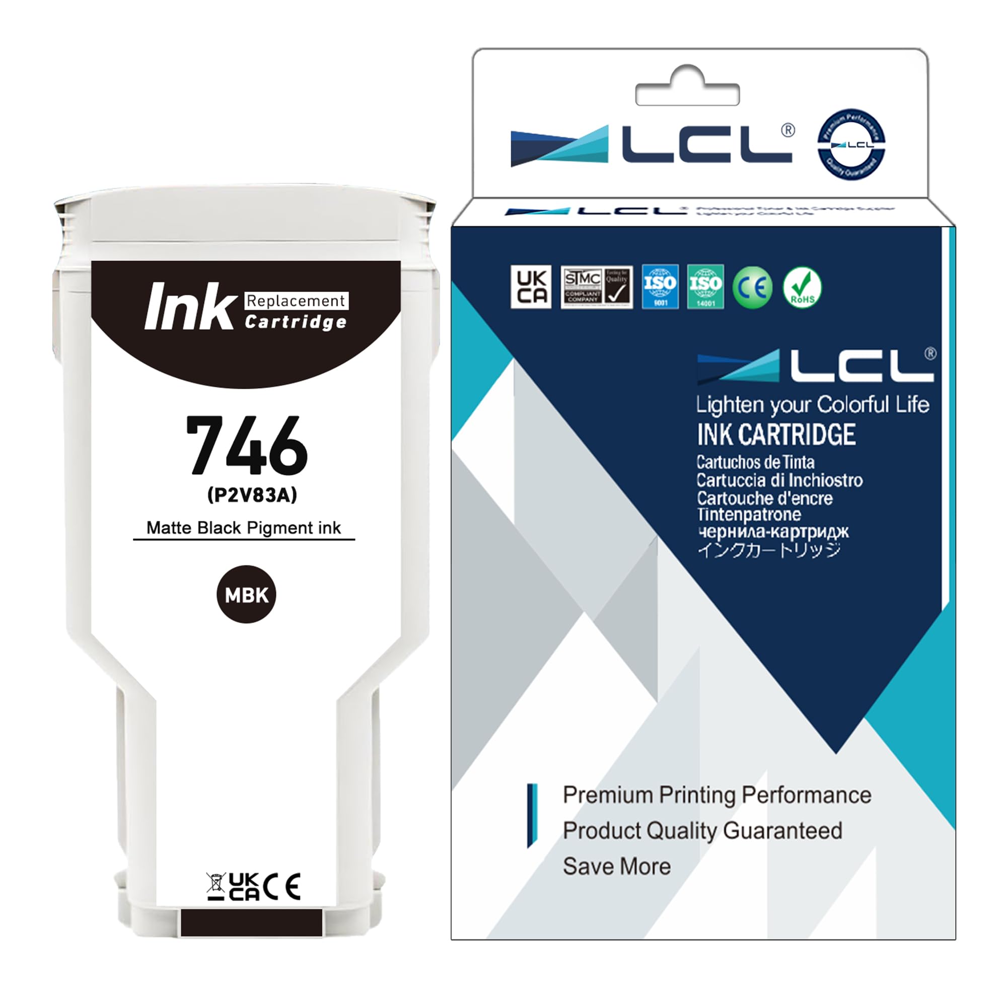 Photo 1 of LCL Compatible 746 Matte Black 300-ml Ink Cartridge (P2V83A) Replacement for HP 746 DesignJet Z6 & Z9+ Large Format Plotter Printer (1-Pack)