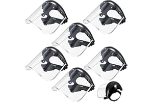 Copkim 6 Pack Safety Face Mask Shield for Grinding Clear Full Face Impact Resistant Safety PET Full Impact Resistant Mask Shield for Work Construction Cutting (Clear PET,Black)