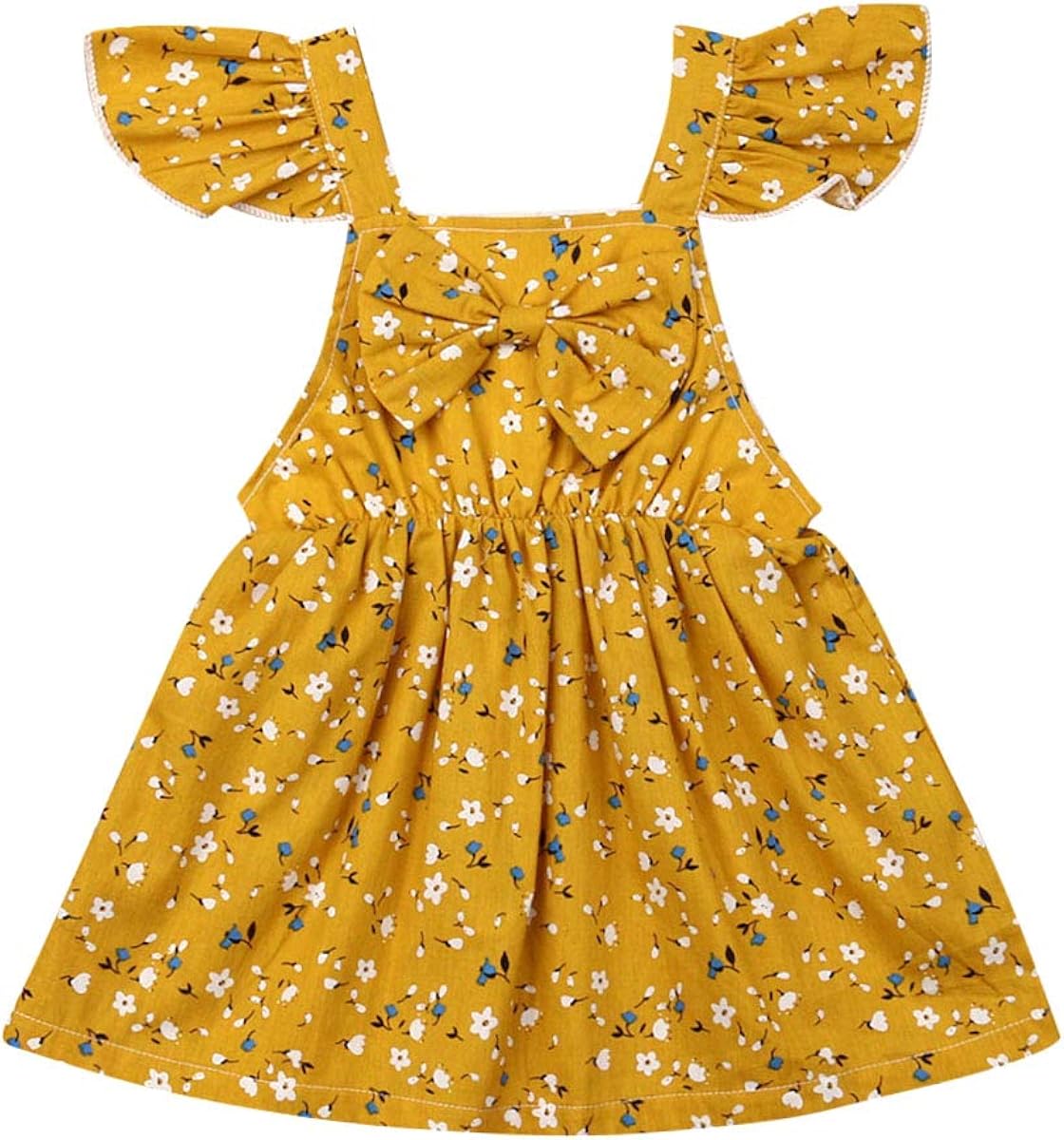 XM-Amigo Baby Mädchen Sommerkleid Erdbeerblumen Design - Ärmelloses Baumwollkleid Für Kleinkinder