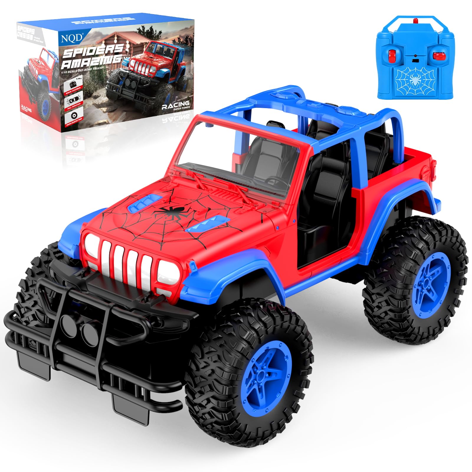 Photo 1 of NQD Spider Remote Control Car for Kids, RC Car for Boys, 2.4Ghz Off Road RC Trucks, All Terrain SUV Jeep Toy for Birthday for Kids 3-8 Years Old